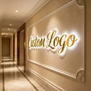 Stainless Steel Backlit Letters with LED Strips AC DC Powered Minimalist Light for Home and Office Signs