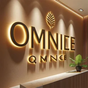 Stainless Steel Billboard Shopping Mall Door Head Baking Finish Hanging Sign Three Dimensional Brushed Crystal Backlit IP65
