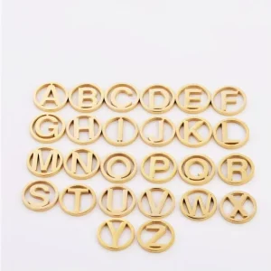 Stainless Steel Hollow Peach Heart Shaped English Letter Pendant