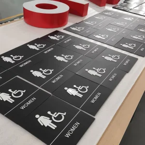 Stainless Steel House Number Male and Female Signs Office Door Sign for Toilets