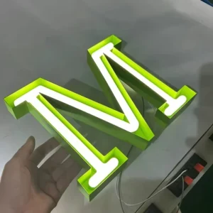 Stainless Steel LED Lighted Spherical Acrylic Jelly Letters Liquid Acrylic Poured Solid Color Luminous Letters for Billboard