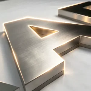 Stainless Steel Logo Signs Glowing LED Light Illuminated Letter Sign