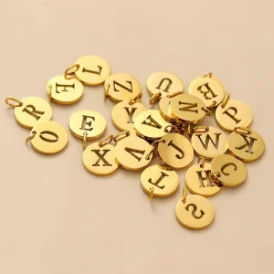 Stainless Steel None Tarnish Hollow Out Initial Letter Alphabet Number Charm for DIY Necklace Bracelet Earring Jewelry Making