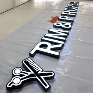 Stainless Steel Painted Barber Shop Sign Front Light Channel Letters Commercial 3D LED Letter Sign for Business Advertising Sign