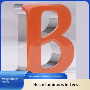 Stainless Steel Resin Word Business Super Door Hair Light Word Custom Edgeless Backlight Mini Word Stainless Steel Edge Word
