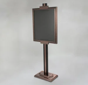 Stainless Steel Restaurant Menu Display Rack Floor Standing Sign Holder for Hotel Mall