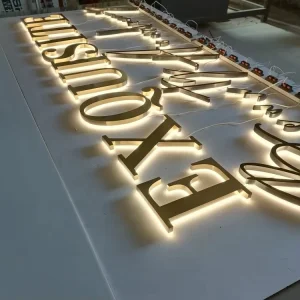 Stainless Steel Sign Letters Back Lit Sign Outdoor Signage Light Channel Letter Metal halo Lit Led Sign