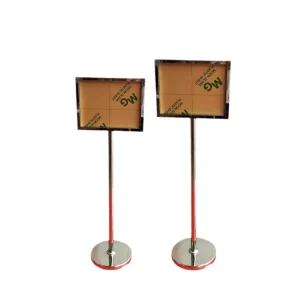 Stainless Steel Sign Stand Metal Display Holder Rack for Shop Mall Exhibition Hall Restaurant Public Area Advertising Display