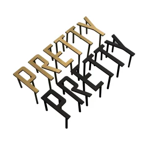 Stainless Steel Small Metal Letters Sign Titanium Brushed Solid 3D Back Wall Metal Iron Hanging Signage Lettering