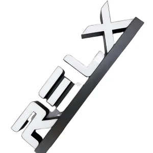 Stand Up Cashier Desk Decor Stainless Steel Front Lit 3D Epoxy Resin LED Light Letter Signage
