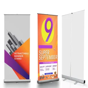 Standard Advertising Aluminum Roll up Banner Stand with Pennant Style