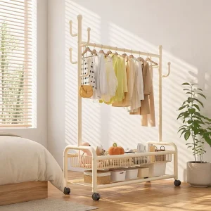 Standing Floor Rack Luxury Coat Hangers Clothes Display Rack Freestanding Coat Rack for Hanging Coat & Bag