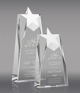 Star Shaped Crystal Trophy Clear Award for Game MVP Recognition Corporate Honor Custom Engraved Premium Quality