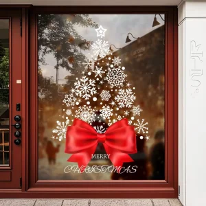 Static Christmas Window Sticker Glass Electrostatic Double sided Reusable Home Decoration Detachable Decal