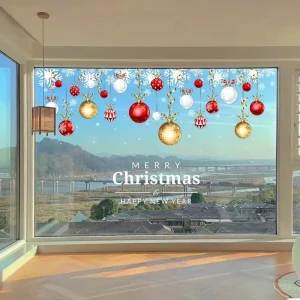 Static Christmas Window Sticker Glass Electrostatic Double-sided Reusable Sticker for Living Room Glass Windows