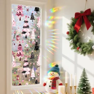 Static Cling Holiday 45*100cm Glass Sticker Removable Decorative Window Decal Christmas Window Film