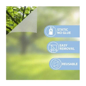 Static Cling Window Film Frosted Privacy Glass Office & Bathroom