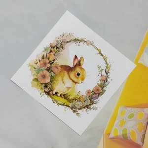 Static Glass Easter Bunny Waterproof Decals PVC Kiss Cut Window Stickers Without Glue