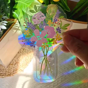 Static Stickers Color Film Anti Bird Impact Glass for Home Interior Prism Laser Suncatcher Crystal Decor