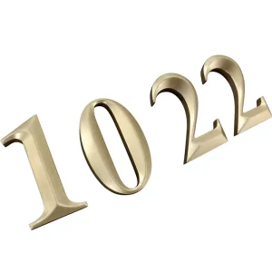 Stereoscopic Number Sign Exquisite Polishing Solid Aluminum Engraved Gold Numbers Letters Sign LED Neon Companies