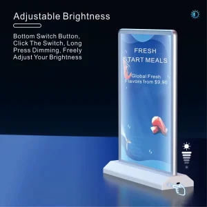 Stock A4 Slim LED Magnetic Menu Poster Frame USB Plug Table Standing Light Box Display Double Sided Advertising 10000K IP20