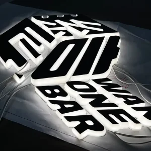 Store LED Illuminated Acrylic Mini Backlit Letter Advertisement Logo Customization