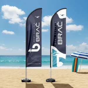 Straight Beach Feather Flag Outdoor Promotional Flag Custom Size Digital Printing Advertising Events Polyester Eco Friendly