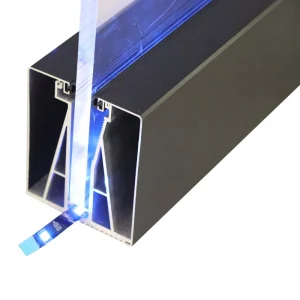 Strip LED Regular U Channel In Matte Black Frameless Aluminum Alloy For 10-16mm Thick Glass