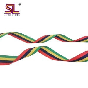 Stripe Gift Wrapping Ribbon Red Blue Yellow Green Custom Mauritius National Flag Ribbon