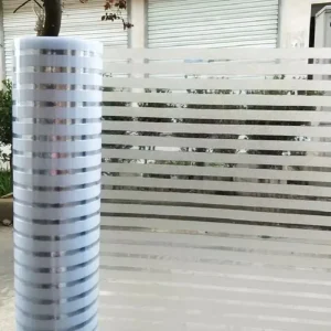 Stripe Glass Window Film Static Electrostatic Attached UV Protection Stripe Pattern Window Sticker for Office Home Decor