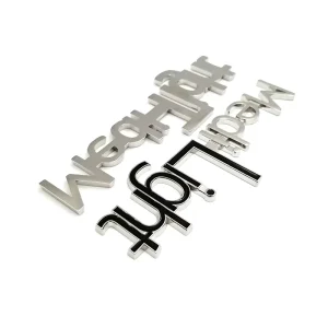 Strong 3M Self Adhesive Backing Letter Phrase Shape Metal Fridge Car Sticker Enamel Custom Printed Sticker