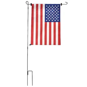 Sturdy Stainless Steel Waterproof 30x45cm Modern Style Offset Printed Flag Stand Shepherd Hook Garden Flag Pole Holder