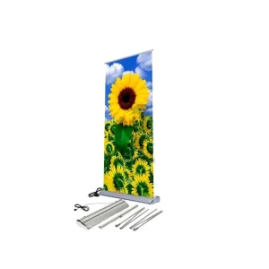 Stylish Aluminum Electric Roll Up Banner Stand with Teardrop Base Portable Advertising Display