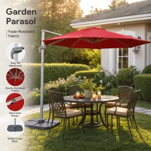 Sunshade Lamp Advertising Aluminum Beach Umbrella Modern Large for Outdoor Restaurants Patios Agriculture Outdoor Furniture