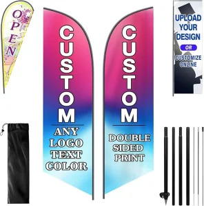 Supply Aluminum Alloy Digital Printed Flagpole with Water Injection Base for Premium Feather Flags