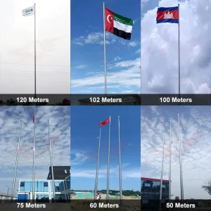 Supply Silver Spinning Outdoor Free Standing 8m 9m 10m Aluminium Flag Pole Stainless Steel Electric Flagpole