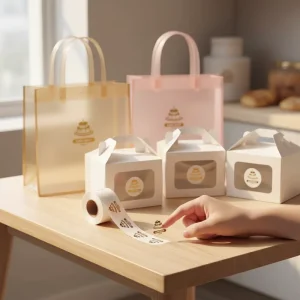 Support Custom Eco Friendly Cosmetic Bottle Label Stickers Waterproof Printing Personalized Logo Skincare CakeFood Packaging
