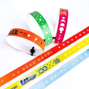 Support Personalized Service Add Logo Text Disposable Wristbands Tear Resistant PET PVC Promotional Wristband for Event