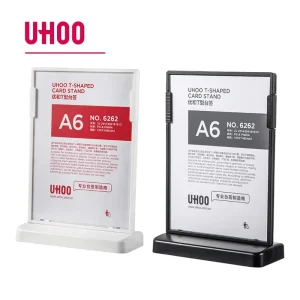 T Shape Double Sided Custom Acrylic Sign Holder A6 Table Menu Display Stand