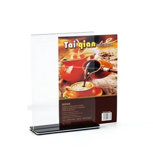 T Shape Octagonal Vertical Acrylic Display Rack Arrival Pull Out Design for Weddings Events Sign Holder Table Cards
