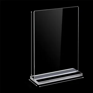 T Shaped Acrylic & PS Photo Frame Desk Sign Stand Double Sided Table Top Vertical Paper Display Stand Restaurant Menu Price