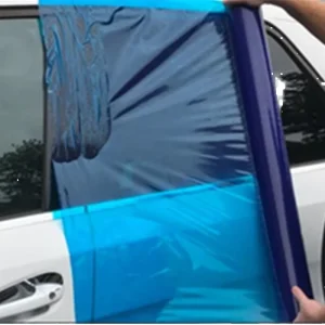 TPU Blue Soft Translucent Protective Film for Glass Manufacturing Handling and Installation with Custom Printed Logo Options