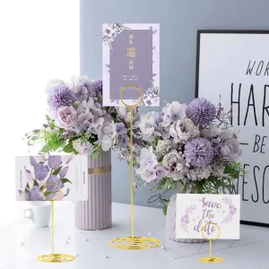 Table Sign Holder Metal Wire Desktop Menu Display Stand Picture Photo Note Memo Table Number Place Card Holder for Wedding Party