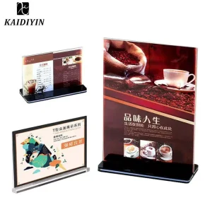 Tabletop Sign Holder A4 Acrylic Display Stand Plastic Sign Holder Billboard