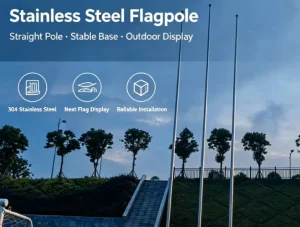 Tapered Stainless Steel Flagpole 15M 20M 25M Heavy Duty Internal Halyard Stadium Government Ceremony OEM ODM