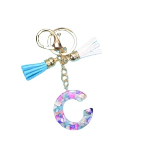 Tassel Letter Keychain Resin Acrylic Accessories for Men and Women