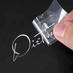 Tear Film Waterproof Transparent Gift Box Embossed Printing Metal 3D UV Logo Transfer Label Sticker