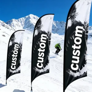 Teardrop Banner Flag Double Single Sided Durable Tear Fade Resistant Full Color Custom Printed Trade Shows Advertising Flag