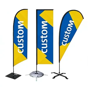 Teardrop Flag Pennant High Visibility Custom Logo Night Promotions Outdoor Ads B2B Bulk Supply