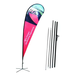 Teardrop Flying Banner Beach Flagpole Custom Printed Feather Flag with Spike Base